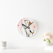 Dog Hearts Clock Runde Wanduhr (Zuhause)