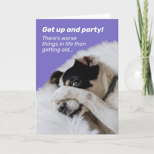 Dog Hiding Face - There's Worse Things Birthday Karte (Vorderseite)