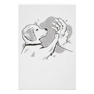 Dog high five poster