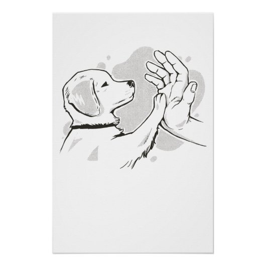 Dog high five poster (Vorderseite)
