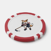 Dog Hockey Player Pokerchips (Einzeln)