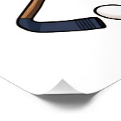 Dog Hockey Player Poster (Ecke)