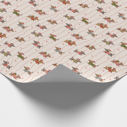 Dog Holiday Christmas Geschenkpapier (Ecke)