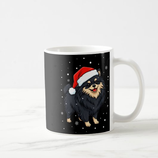 Dog Holiday Meranian Dog Santa Illustration - Fluf Kaffeetasse (Rechts)