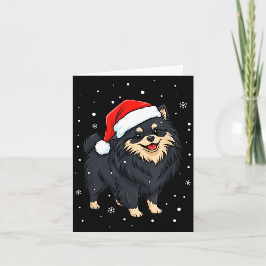 Dog Holiday Meranian Dog Santa Illustration - Fluf Karte (Vorderseite)