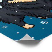 Dog Holiday Meranian Dog Santa Illustration - Fluf Poster (Ecke)