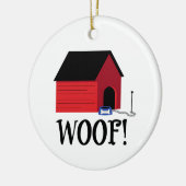 Dog House Woof Keramik Ornament (Links)