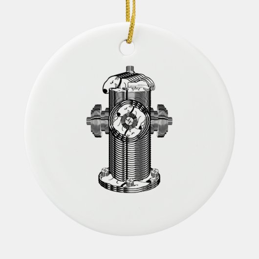 Dog Hydrant Keramik Ornament (Vorne)