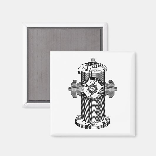Dog Hydrant Magnet (Vorderseite/Rückseite)