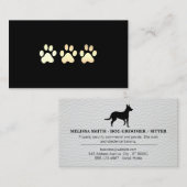 Dog Icon und Paws White Leather Elite Visitenkarte (Vorne/Hinten)