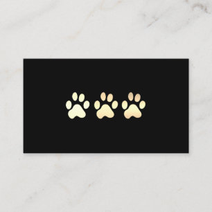 Dog Icon und Paws White Leather Elite Visitenkarte