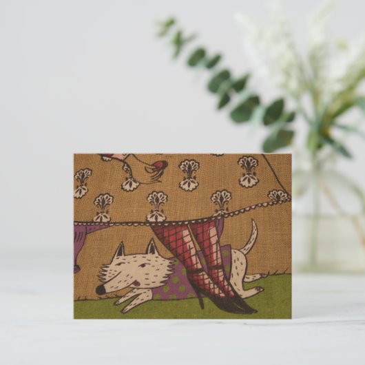 Dog Illustration Postkarte (Stehend Vorderseite)