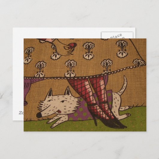 Dog Illustration Postkarte (Vorne/Hinten)