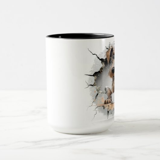 dog in a cracked wall tasse (Zentrum)
