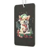 Dog in Christmas Hat with Books - A Perfect Christ Autolufterfrischer (Links)