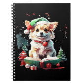 Dog in Christmas Hat with Books - A Perfect Christ Notizblock (Vorderseite)