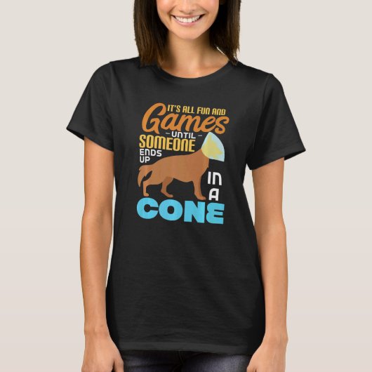Dog In Cone Veterinarian T-Shirt (Vorderseite)
