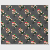 Dog in Elf Kostüm Geschenkpapier (Flach)