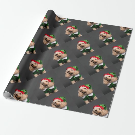 Dog in Elf Kostüm Geschenkpapier (Ungerollt)