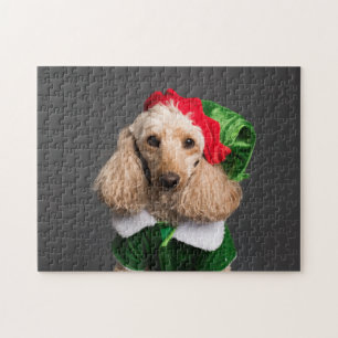 Dog in Elf Kostüm Puzzle