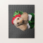Dog in Elf Kostüm Puzzle (Vertikal)