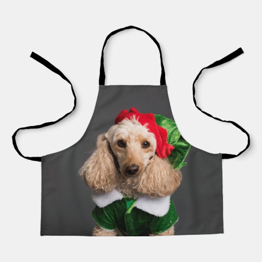 Dog in Elf Kostüm Schürze (Vorderseite)