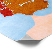 Dog in European Languages Map Poster (Ecke)