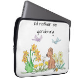 Dog in Flower Garden Laptopschutzhülle (Vorne Rechts)