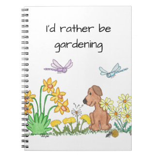 Dog in Flower Garden Notizblock