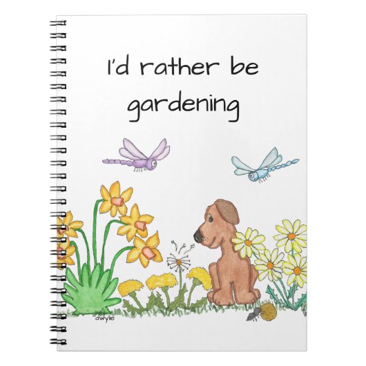 Dog in Flower Garden Notizblock (Vorderseite)