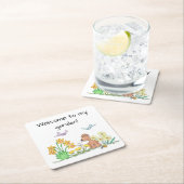 Dog in Flower Garden Rechteckiger Pappuntersetzer (Vor Ort)