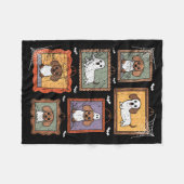 Dog In Ghost Costume Funny Halloween Puppy Lover  Fleecedecke (Vorderseite (Horizontal))