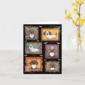 Dog In Ghost Costume Funny Halloween Puppy Lover  Karte (Gelbe Blume)