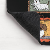 Dog In Ghost Costume Funny Halloween Puppy Lover Mousepad (Ecke)