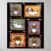 Dog In Ghost Costume Funny Halloween Puppy Lover Poster (Vorne)