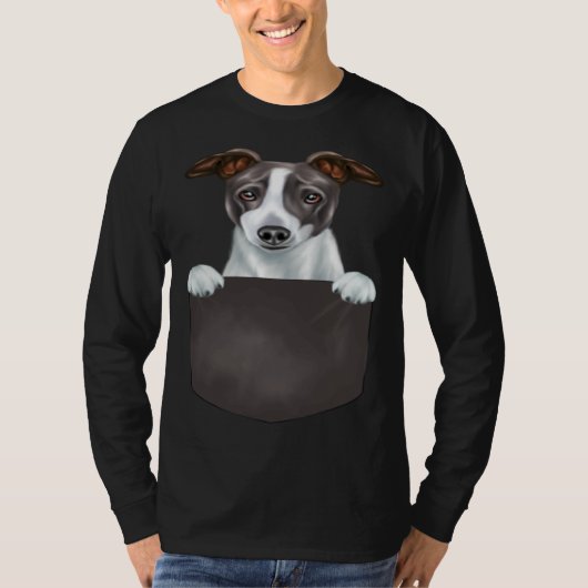 Dog In Pocket Dog Italian Greyhound T-Shirt (Vorderseite)