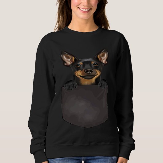 Dog In Pocket  Dog  Miniature Pinscher Sweatshirt (Vorderseite)