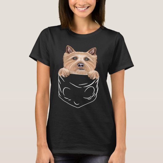 Dog In Pocket Norwich Terrier Dog T-Shirt (Vorderseite)