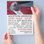 Dog in Red Blanket, Pet Adoption Event Advertising Flyer (Hand)