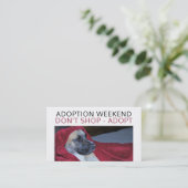 Dog in Red Blanket, Pet Adoption Event Advertising Visitenkarte (Stehend Vorderseite)