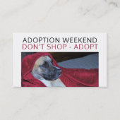 Dog in Red Blanket, Pet Adoption Event Advertising Visitenkarte (Vorderseite)