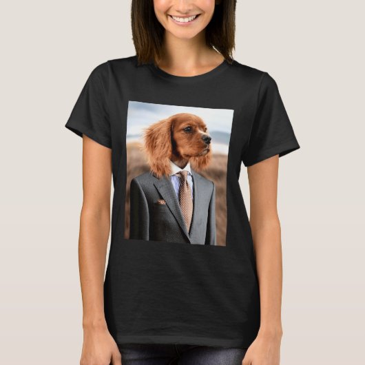 Dog In Suit And Tie English Cocker Spaniel Mbassp T-Shirt (Vorderseite)