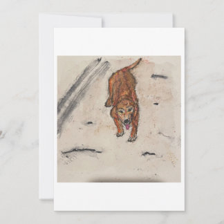 Dog in the Snow Greeting Card Einladung