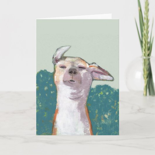 Dog in Wind Greeting Card Karte (Vorderseite)