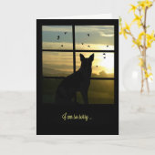 Dog in Window Dog Sympathy Card Karte (Gelbe Blume)
