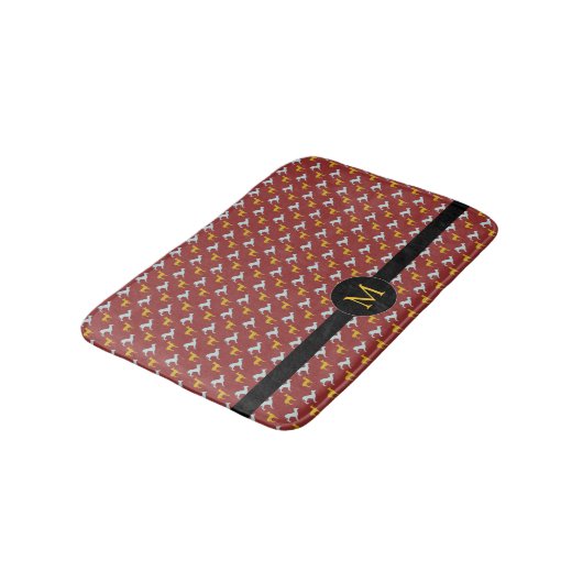 Dog Jahr 2018 Zodiac Birthday Monogram B Mat Badematte (Schrägansicht)