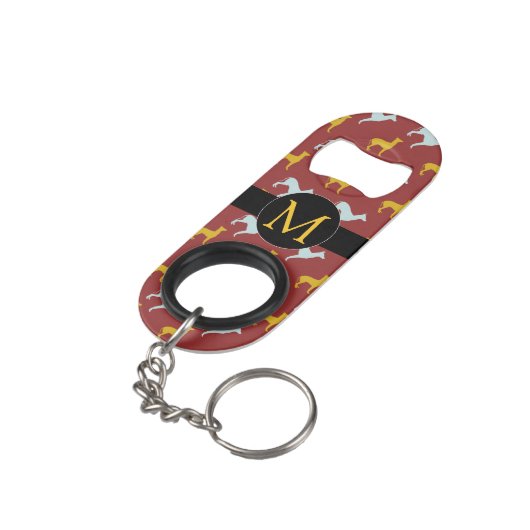 Dog Jahr 2018 Zodiac Birthday Monogram Min B Op Schlüsselanhängerflaschenöffner (Rückseite Schrägansicht)