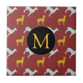 Dog Jahr 2018 Zodiac Birthday Monogram Tile Fliese (Vorderseite)