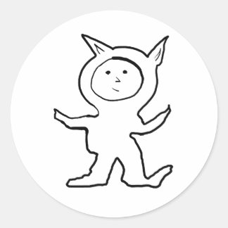 Dog Jammies Kid Runder Aufkleber