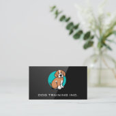Dog-K9-Logo | Business Card für das Schwarze Gloss Visitenkarte (Stehend Vorderseite)